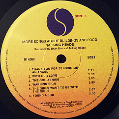 Vinyl Record Talking Heads - More Songs About Buildings And Food