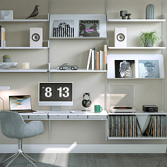 Speaker System KEF Q1 Meta Satin White + Eversolo Play + Loewe We. HEAR 1 Storm Grey (Bundle)