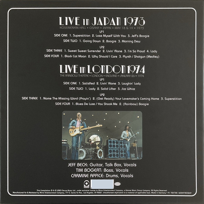 Box set Beck, Bogert & Appice - Live 1973 & 1974 (Boxset) - 4LP - img.2