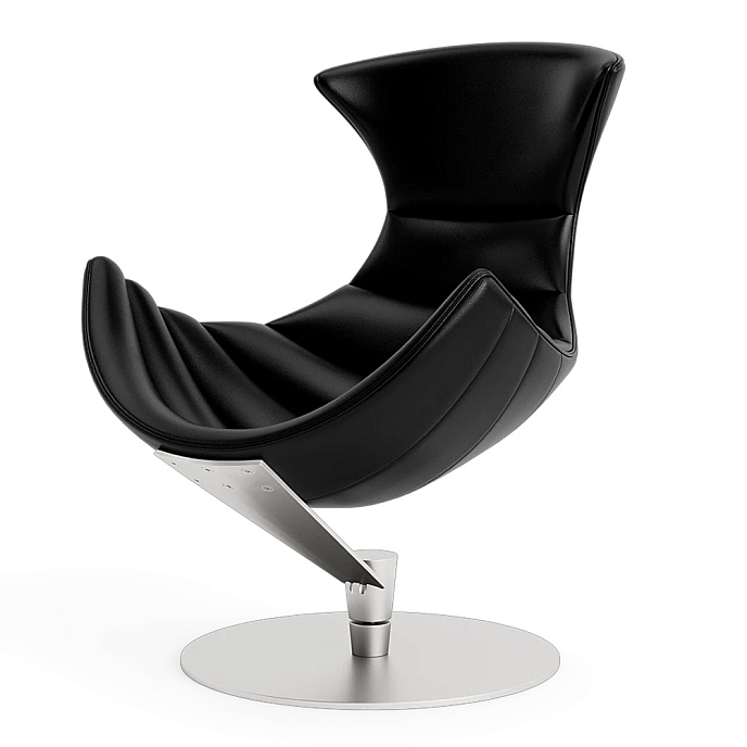 Listening Chair Bruunmunch Lobster Steel Base Basefully Upholstered Black / Black Vidar - img.4