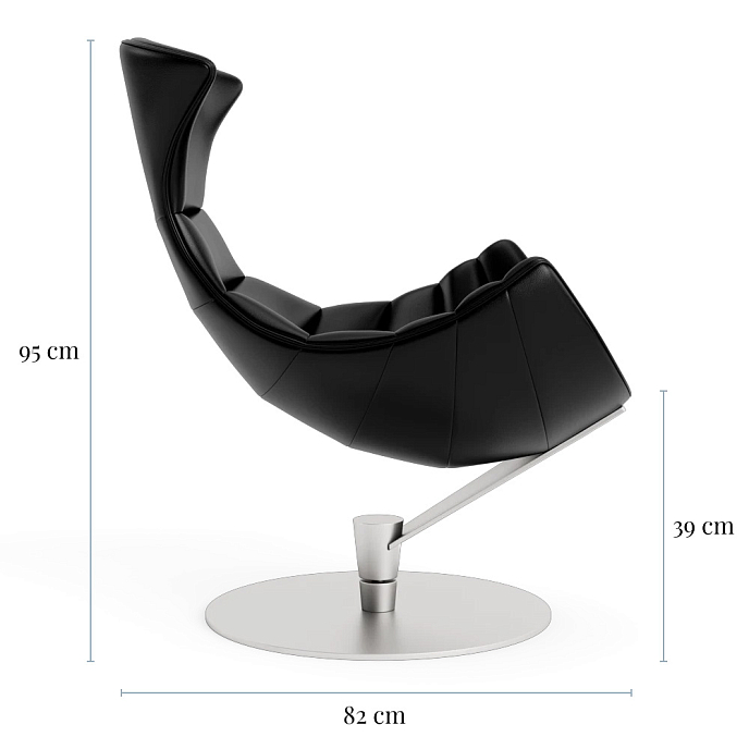 Listening Chair Bruunmunch Lobster Steel Base Basefully Upholstered Black / Black Vidar - img.9