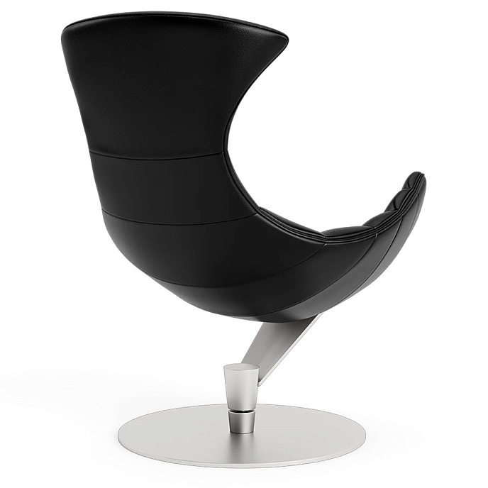 Listening Chair Bruunmunch Lobster Steel Base Basefully Upholstered Black / Black Vidar - img.3