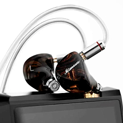 In-ear headphones Queen Of Audio Mimosa Woodgrain Brown 3.5 mm