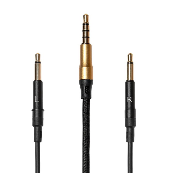 Cable Meze mono 3.5mm to 3.5mm Standard with Mic Black Gold 1.2m - img.0