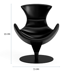 Listening Chair Bruunmunch Lobster Steel Base Basefully Upholstered Black / Red Vidar