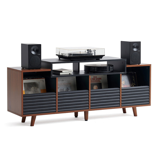 Hi-Fi Stand NorStone Oslo Vinyl 1600 Black/Walnut - img.0