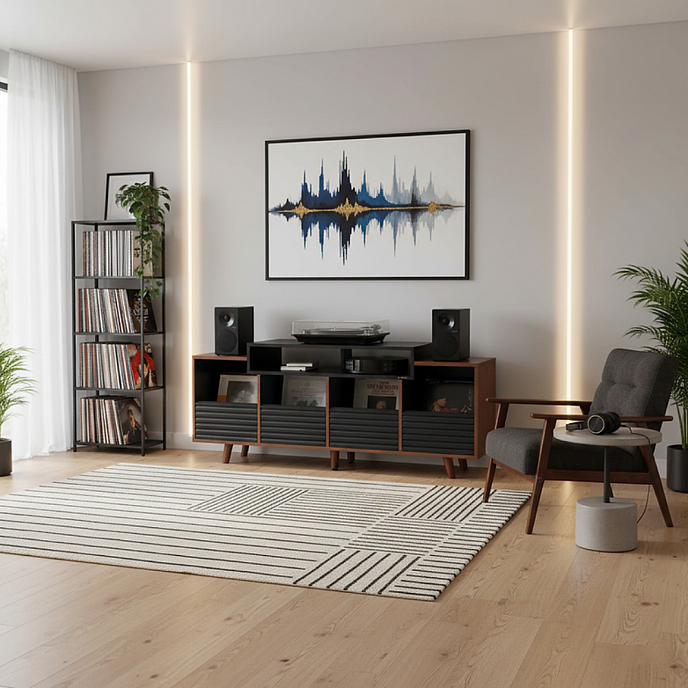 Hi-Fi Stand NorStone Oslo Vinyl 1600 Black/Walnut - img.7