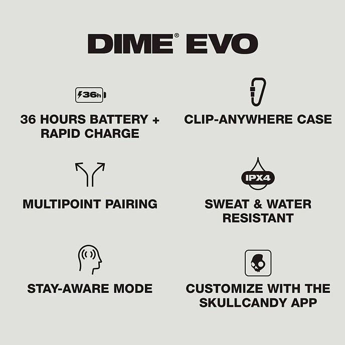 Wireless Headphones Skullcandy Dime Evo Bone - img.2