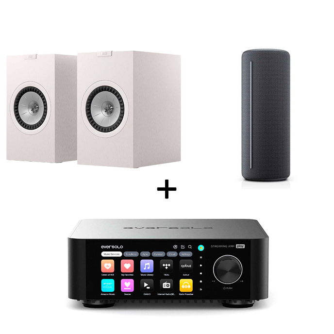 Speaker System KEF Q3 Meta Satin White + Eversolo Play + Loewe We. HEAR 1 Storm Grey (Bundle) - img.0