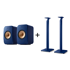 Kit KEF LSX II Cobalt Blue + KEF S1 Floor Stand Cobalt Blue