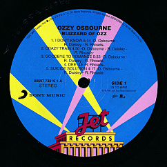 Vinyl Record Ozzy Osbourne - Blizzard Of Ozz - LP