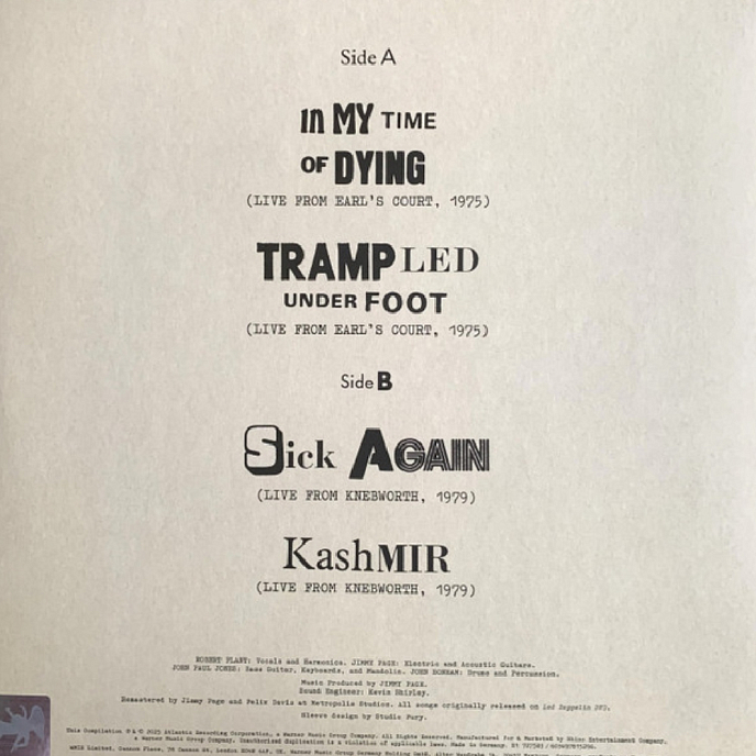 Vinyl Record Led Zeppelin - Live EP LP - img.2