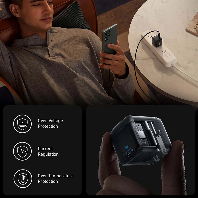 Battery charger Anker 313 45W (A2643) UK Plug Black - img.3