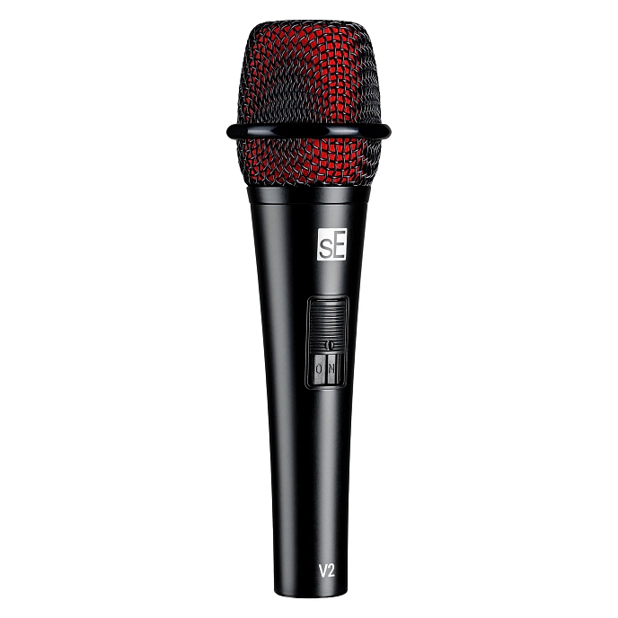 Vocal microphone SE Electronics V2 SWITCH Black Red with XLR to XLR Cable - img.1