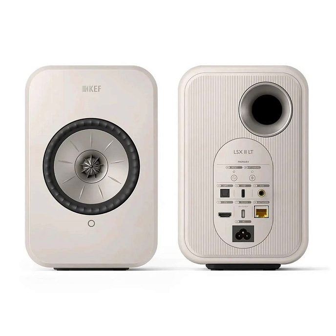Bookshelf speakers KEF LSX II LT Stone White + KEF P1 Desk Pad Silver - img.2