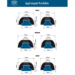 Eartips Dekoni Audio Bulletz for the Apple Airpods Pro Large 3 Pack