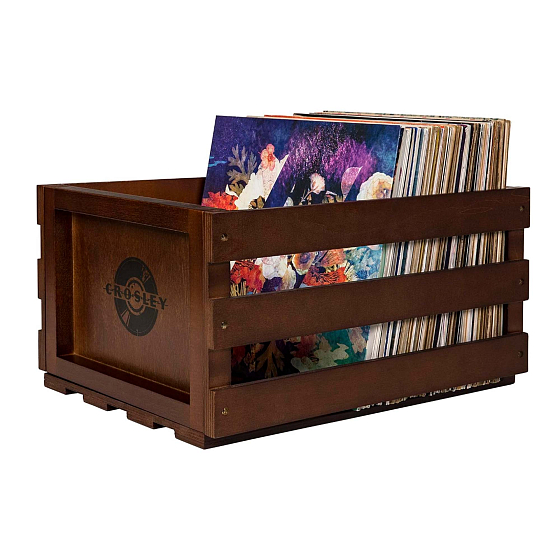 Vinyl Storage Box Crosley Record Storage Crate mahogany - img.0