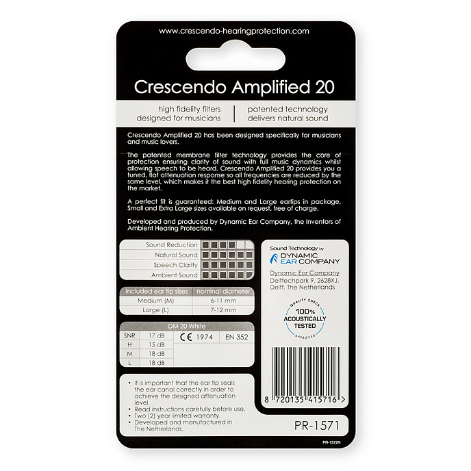 Earplugs for musicians Crescendo PRO Amplified 20 - img.1