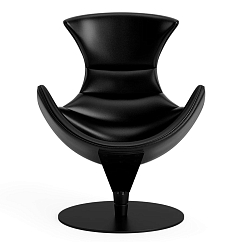 Listening Chair Bruunmunch Lobster Black Powder Coated Base Fully Upholstered Black / Red Vidar