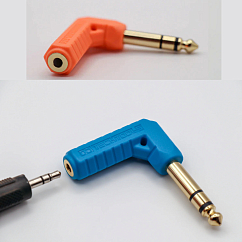 Adapter DJTT Chroma Jacks Adapter Angled jack 3.5mm (f) - jack 6.3mm (m) Blue