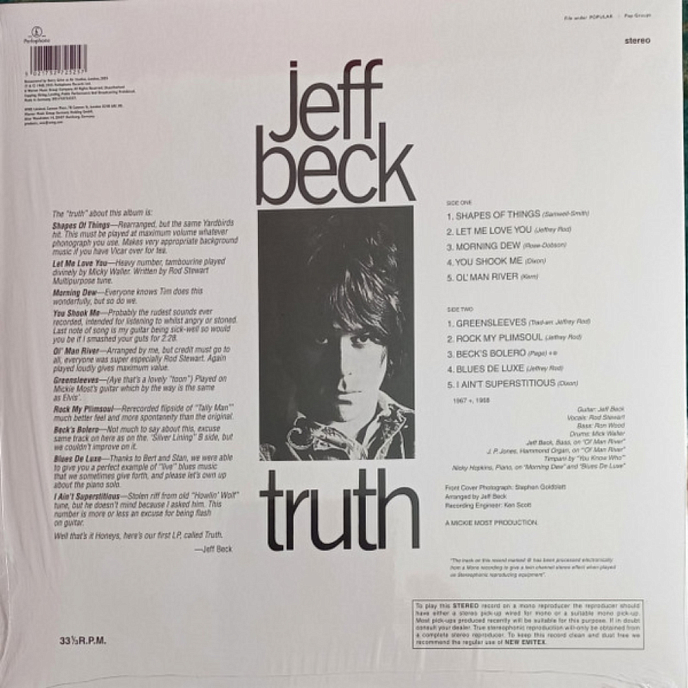 Vinyl Record Jeff Beck - Truth (Turquise Vinyl) LP - img.2