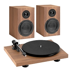Turntable Pro-Ject COLOURFUL AUDIO SYSTEM (UK PLUG) walnut