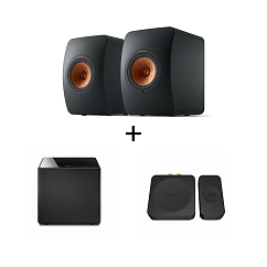 Kit KEF LS50 Wireless II Carbon Black + Kube 10B Black Subwoofer + KW1 Kit