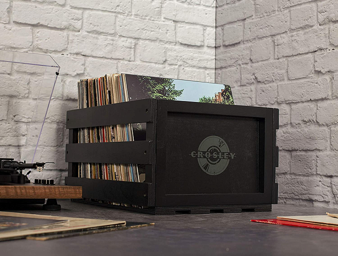 Vinyl Storage Box Crosley Record Storage Crate Black - img.4