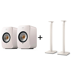 Kit KEF LSX II Mineral White + KEF S1 Floor Stand Mineral White