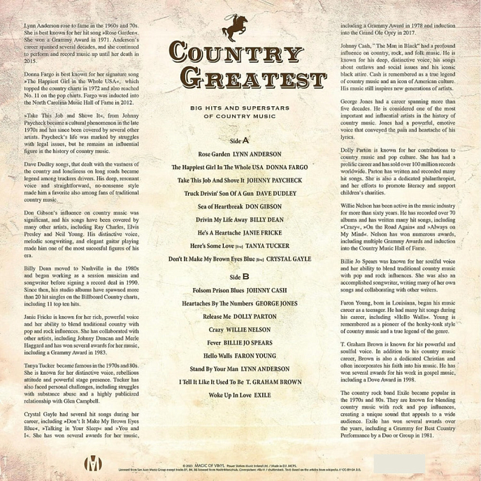 Vinyl Record Various - Country Greatest - Big Hits And Superstars Of Country Music LP - img.2
