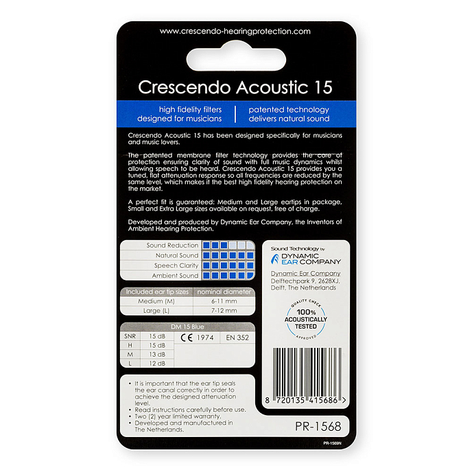 Earplugs for musicians Crescendo PRO Acoustic 15 - img.1