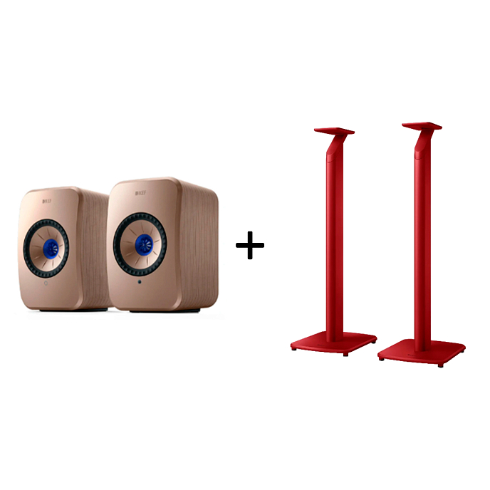 Kit KEF LSX II Soundwave + KEF S1 Floor Stand Crimson Red - img.0