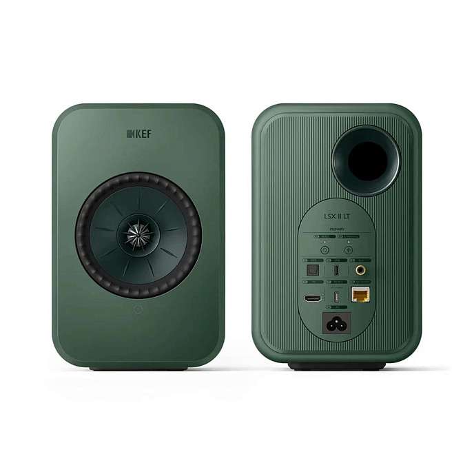 Bookshelf speakers KEF LSX II LT Sage Green + KEF P1 Desk Pad Silver - img.2