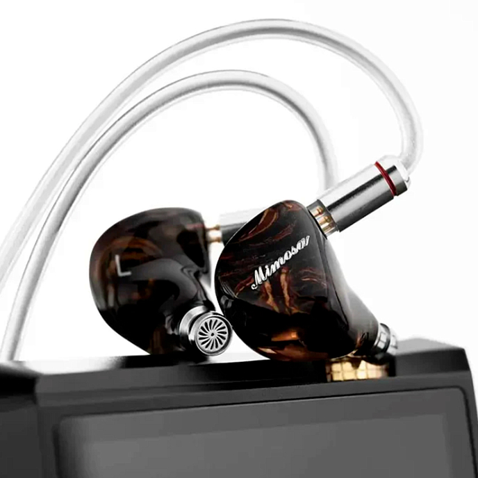 In-ear headphones Queen Of Audio Mimosa Woodgrain Brown 4.4mm - img.2