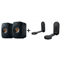 Kit KEF LSX II Carbon Black + KEF B1 Wall Bracket Black
