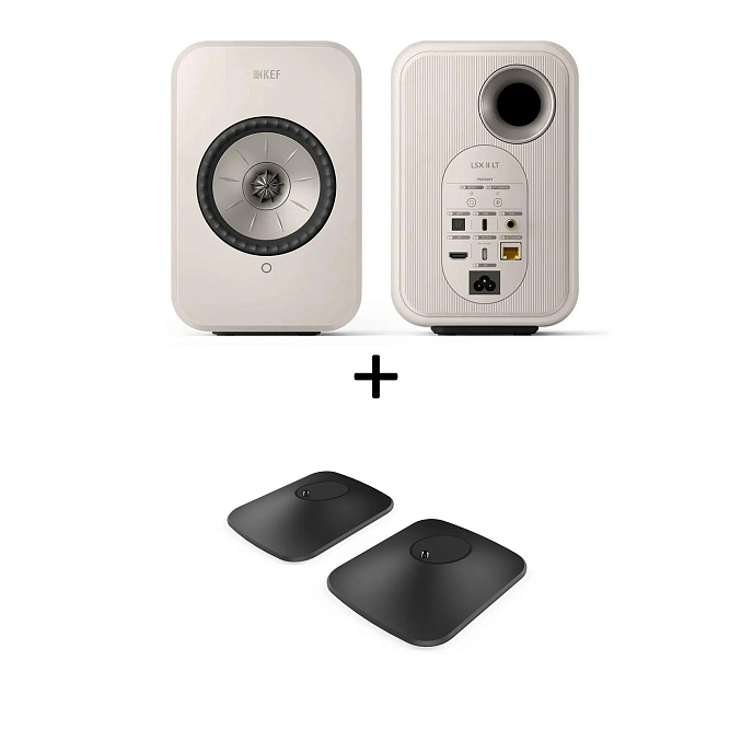 Kit KEF LSX II LT Stone White + KEF P1 Desk Pad Black - img.0