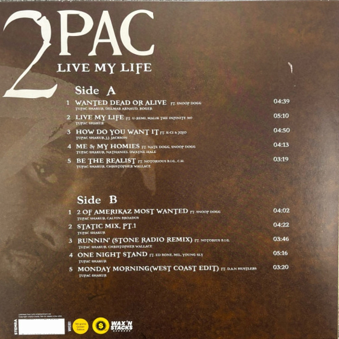 Vinyl Record 2Pac - Live My Life (Gold Vinyl) LP - img.3
