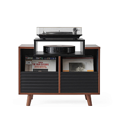 Hi-Fi Stand NorStone Oslo Vinyl 800 Black Satin/Walnut
