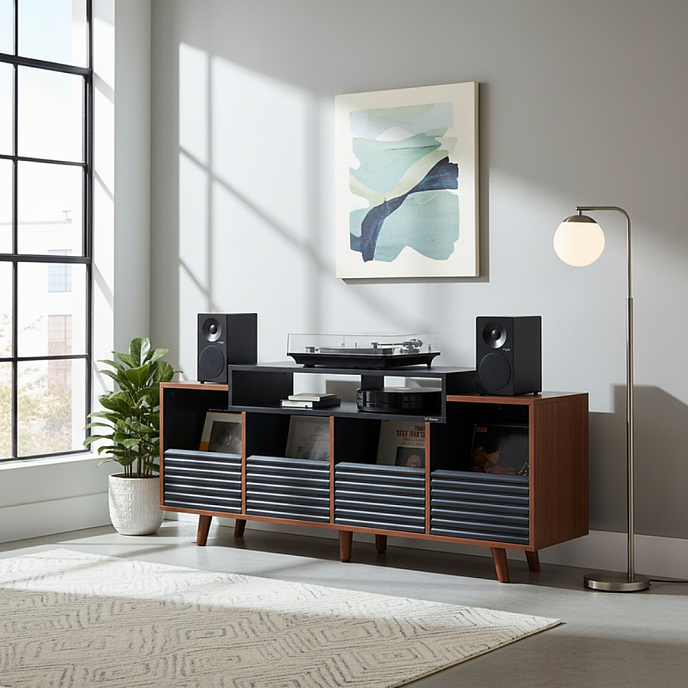 Hi-Fi Stand NorStone Oslo Vinyl 1600 Black/Walnut - img.6