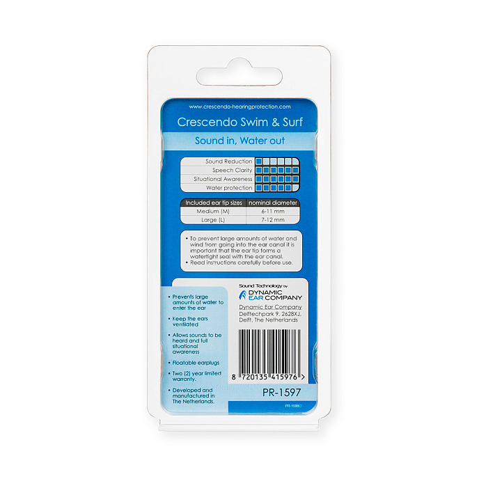 Swimming Earplugs Dynamic Ear Company Crescendo Swim Surf 5 - img.1