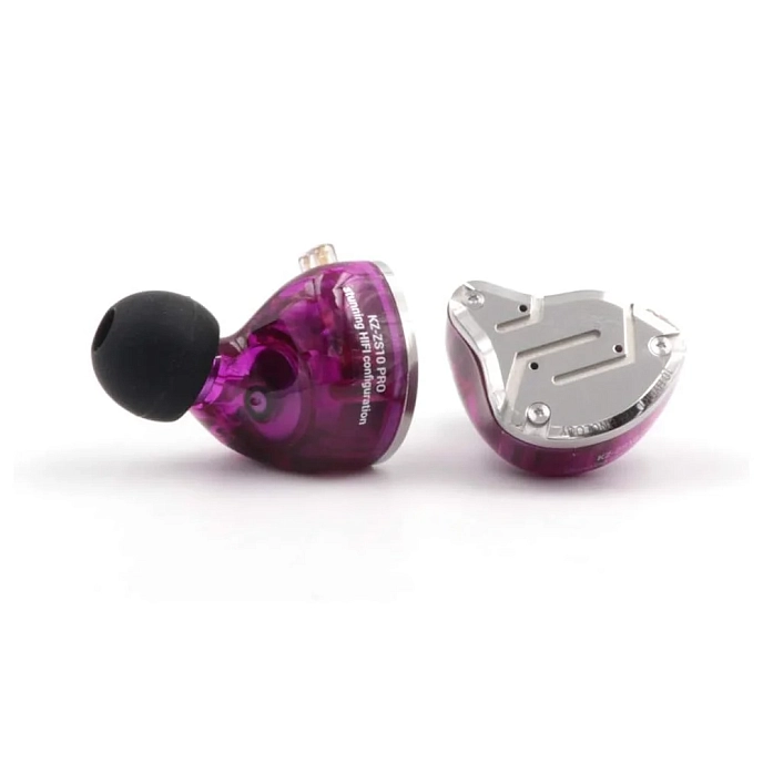 In-ear headphones KZ ZS10 Pro with Mic Purple - img.1