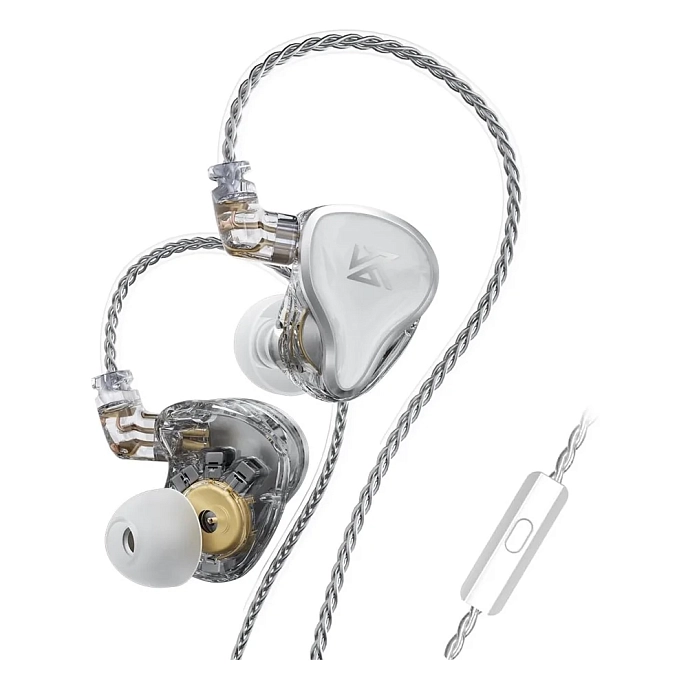 In-ear headphones KZ ZAS with Mic Silver - img.0