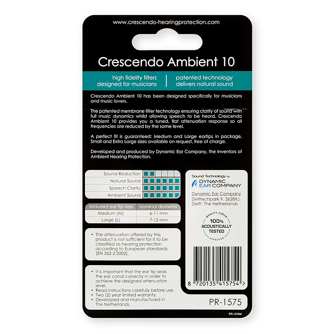 Earplugs for musicians Crescendo PRO Ambient 10 - img.1