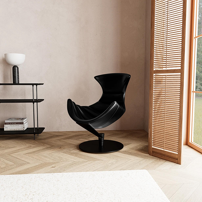 Listening Chair Bruunmunch Lobster Black Powder Coated Base Fully Upholstered Black / Black Vidar - img.10