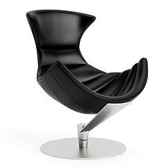 Listening Chair Bruunmunch Lobster Steel Base Basefully Upholstered Black / Black Vidar