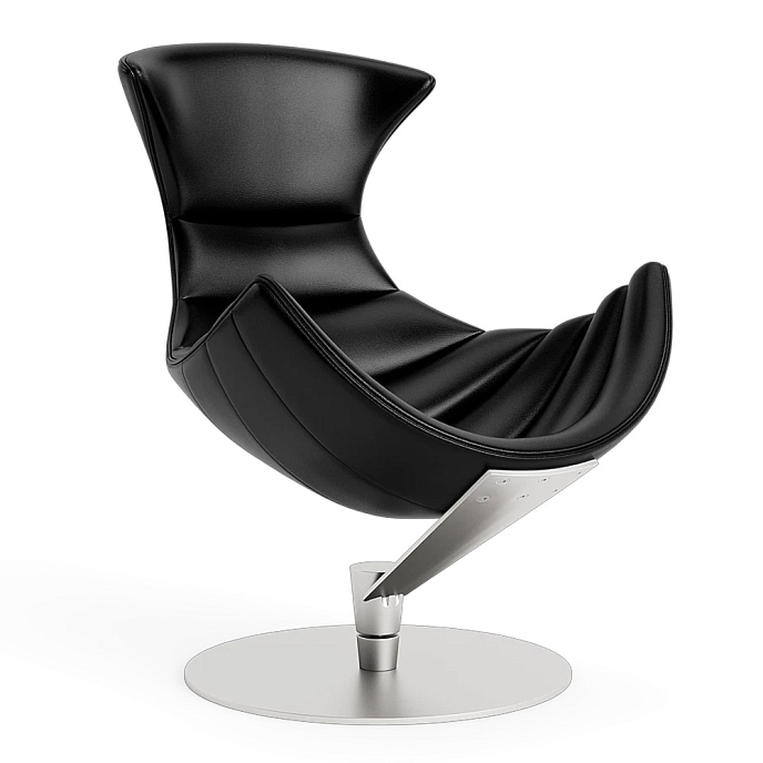 Listening Chair Bruunmunch Lobster Steel Base Basefully Upholstered Black / Black Vidar - img.2