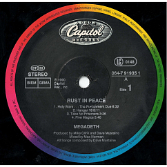 Vinyl Record Megadeth - Rust In Peace LP