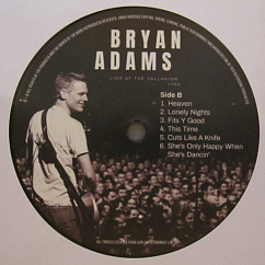 Vinyl Record Bryan Adams – Live At The Palladium 1985 (Live Radio Broadcast) (180 Gram Black) LP