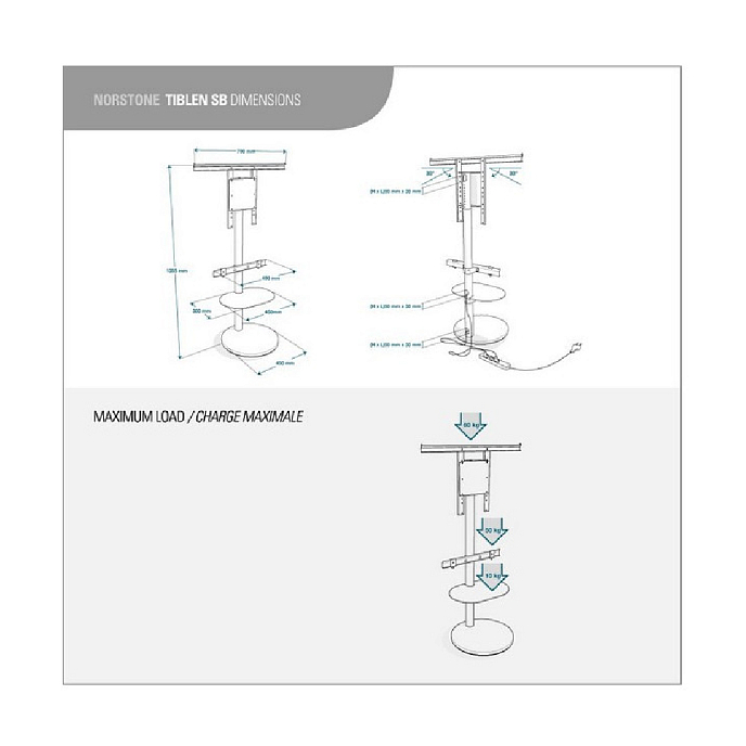 Hi-Fi Stand NorStone Tiblen SB Floorstand Black/Silver - img.3