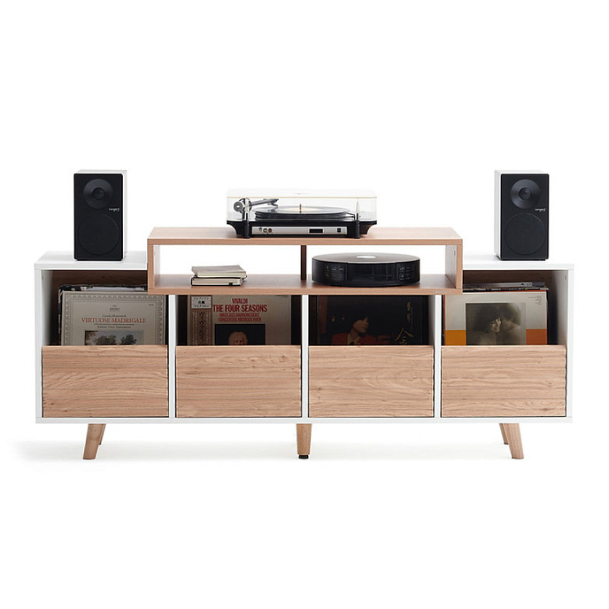 Hi-Fi Stand NorStone Oslo Vinyl 1600 White/Light Oak - img.3